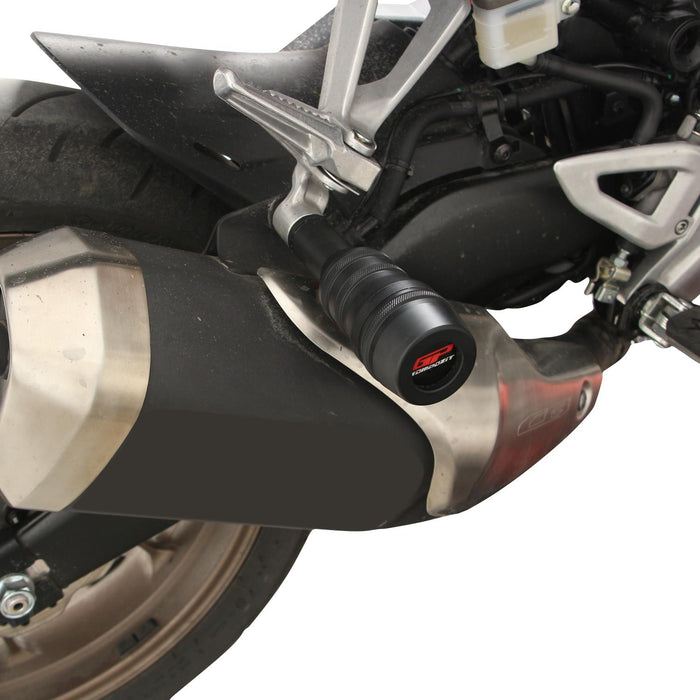 GP Kompozit Exhaust Crash Frame Slider Black Compatible For Honda CB250R / CB300R 2018-2024