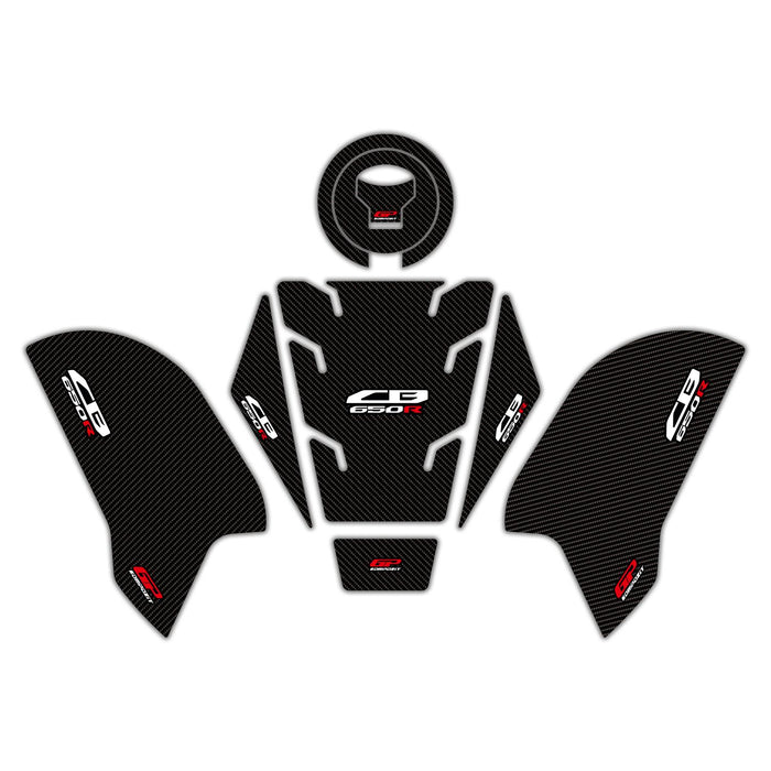 GP Kompozit Jeu de protections de réservoir Carbone Compatible pour Honda CB650R 2019-2023 