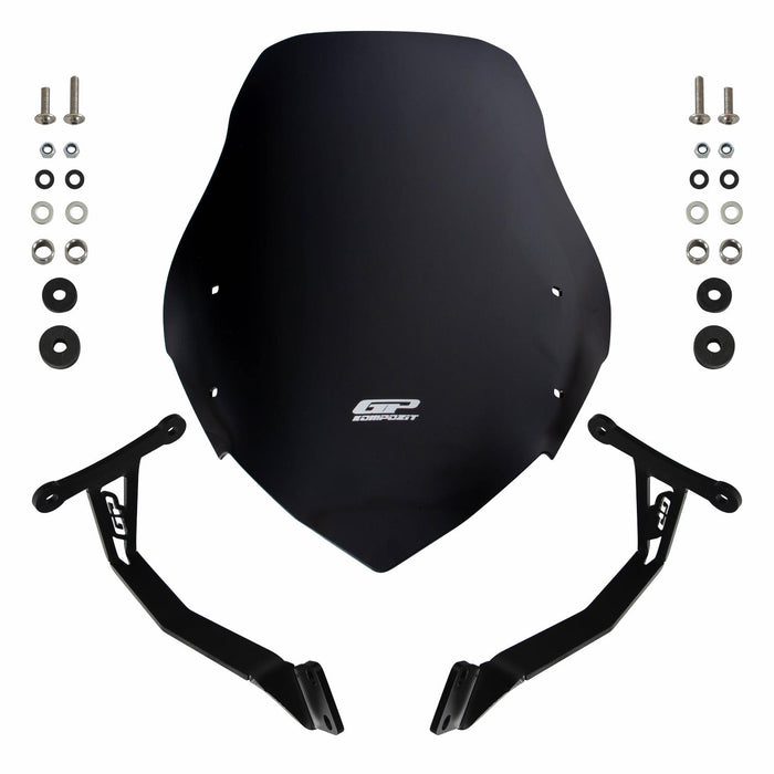 GP Kompozit Windshield Windscreen Black Compatible For Honda CB125F 2021-2024