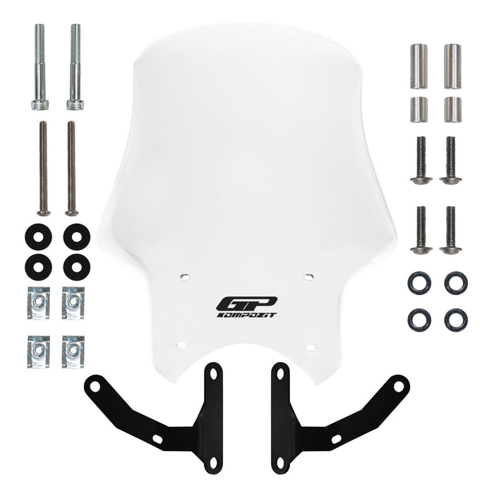 GP Kompozit Touring Windshield Windscreen Clear Compatible For Honda CB125R / CB250R / CB300R  2018-2024