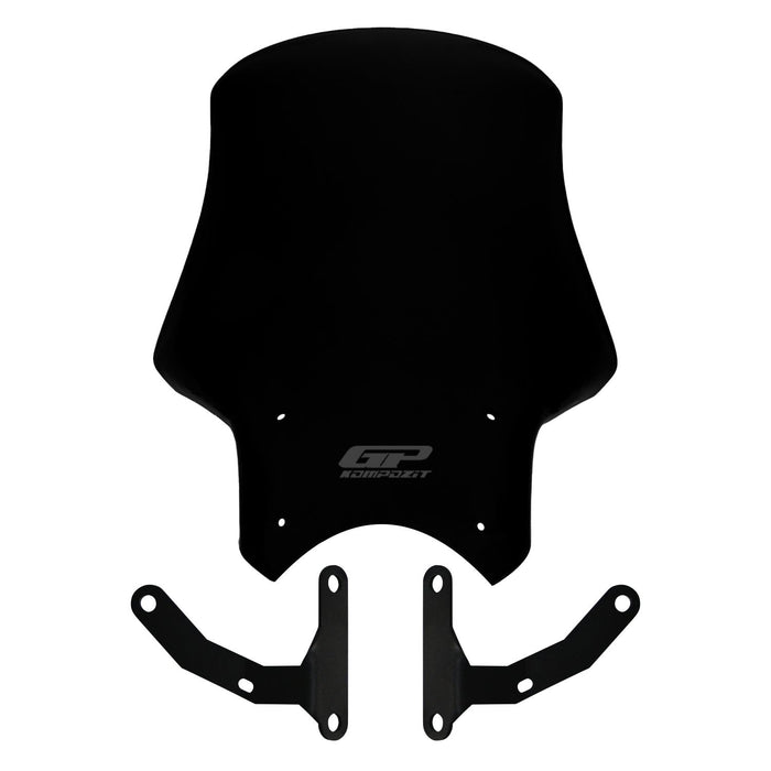 GP Kompozit Touring Windshield Windscreen Black Compatible For Honda CB125R / CB250R / CB300R  2018-2024