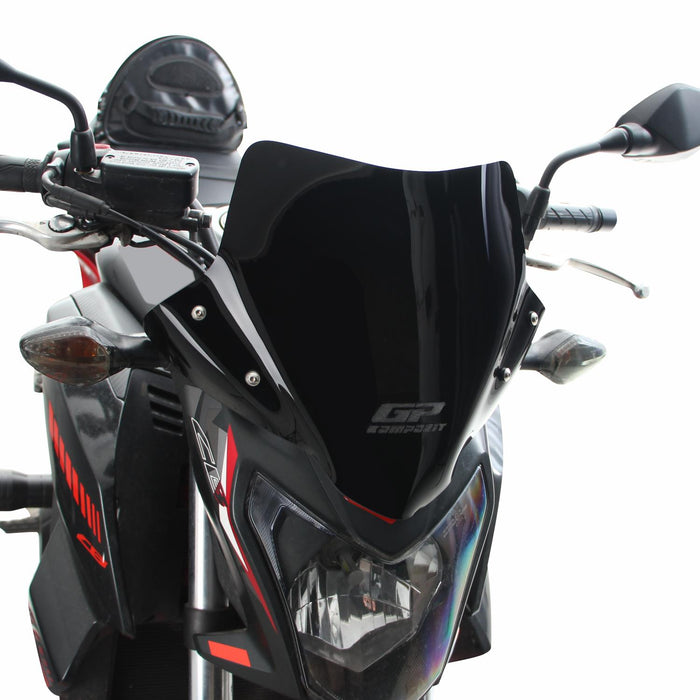 GP Kompozit Pare-brise court noir compatible pour Honda CB650F 2014-2020 