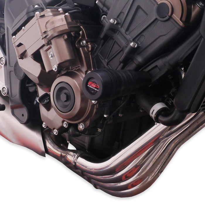 GP Kompozit Engine Crash Frame Sliders Black Compatible For Honda CB650R E-CLUTCH  2025