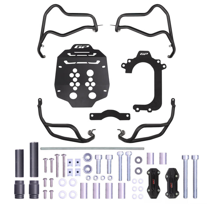 GP Kompozit Engine Protector Crash Bars Black Full Set Compatible For Honda CRF250L Rally / CRF300L Rally  2021-2024