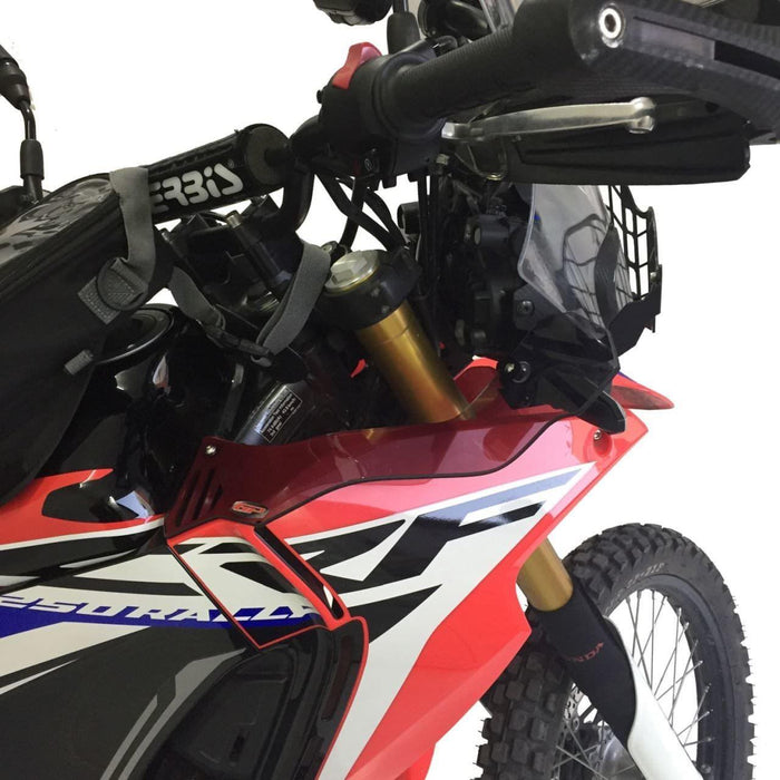 GP Kompozit Deflector de viento alerón lateral ahumado compatible con Honda CRF250 Rally 2017-2023 