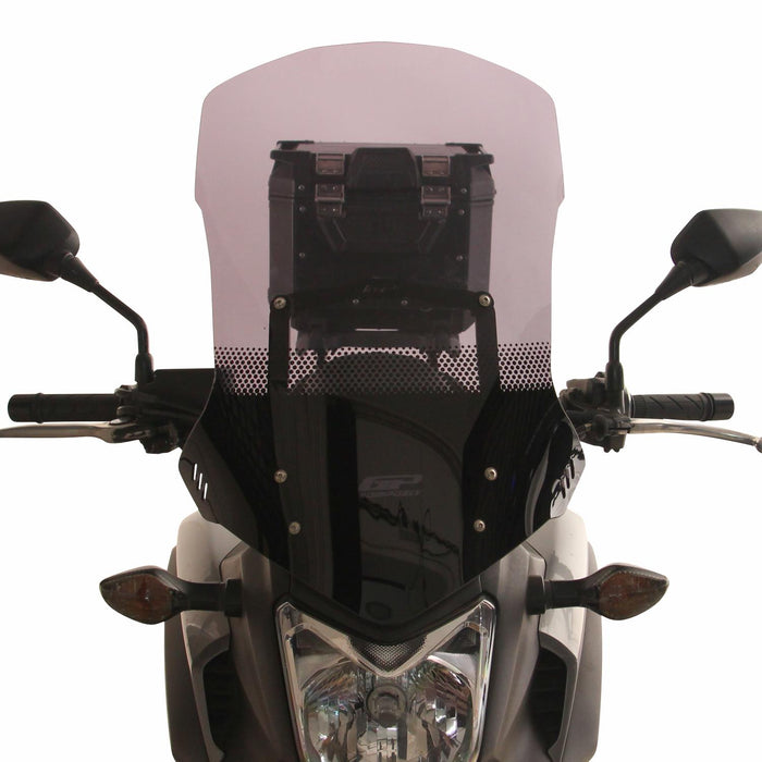 GP Kompozit Pare-brise de tourisme sérigraphié fumé compatible pour Honda NC700X / NC750X 2012-2015 