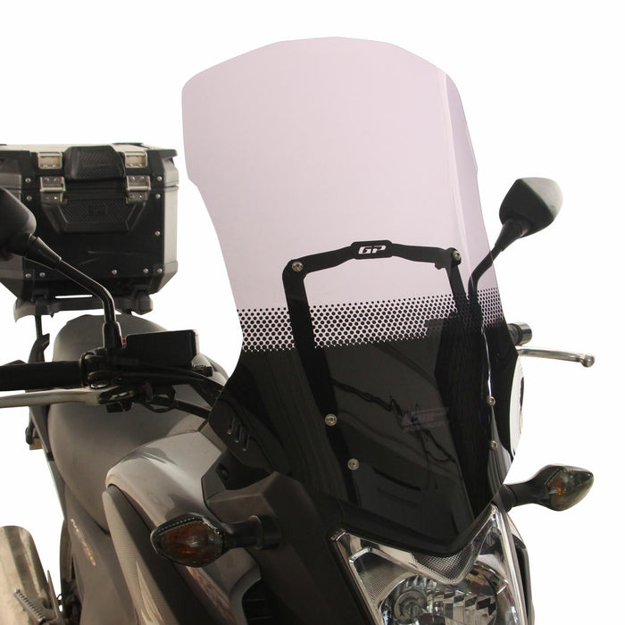 GP Kompozit Pare-brise de tourisme sérigraphié fumé compatible pour Honda NC700X / NC750X 2012-2015 