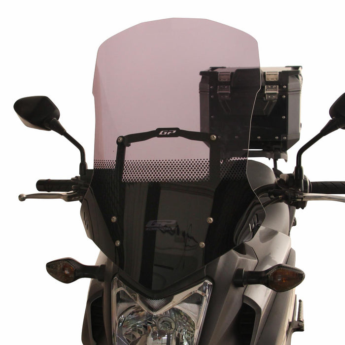 GP Kompozit Pare-brise de tourisme sérigraphié fumé compatible pour Honda NC700X / NC750X 2012-2015 