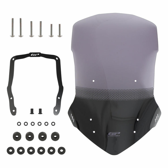 GP Kompozit Pare-brise de tourisme sérigraphié fumé compatible pour Honda NC700X / NC750X 2012-2015 