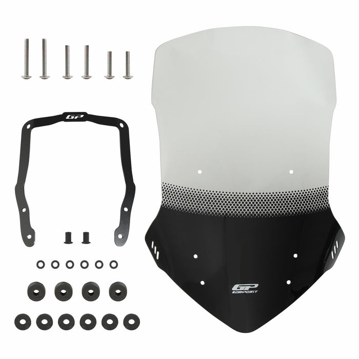 GP Kompozit Silkscreened Touring Windshield Windscreen Clear Compatible For Honda NC700X / NC750X  2012-2015