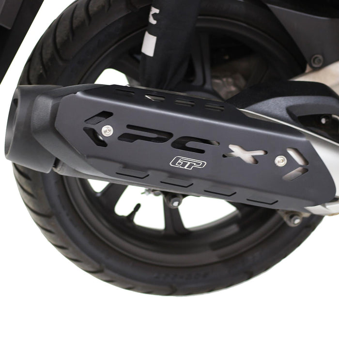 GP Kompozit Cubierta protectora de escape negra compatible con Honda PCX125 / PCX150 2018-2023 