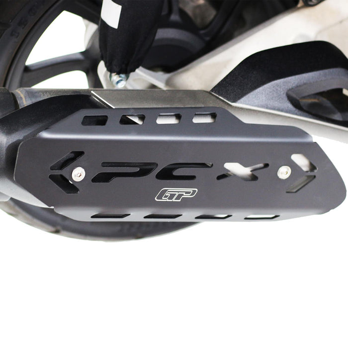 GP Kompozit Cubierta protectora de escape negra compatible con Honda PCX125 / PCX150 2018-2023 