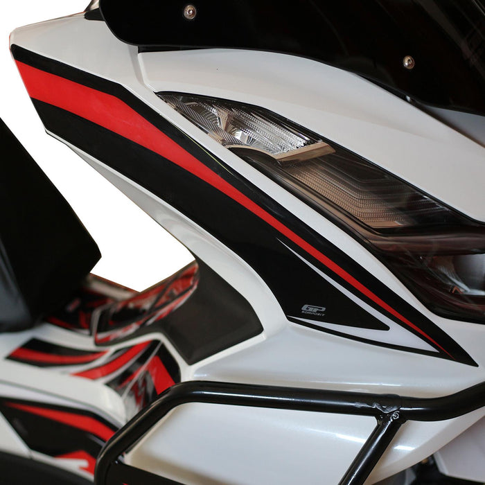 GP Kompozit Carénage Réservoir Pad Rouge Compatible Pour Honda PCX125 / PCX150 2021-2023 
