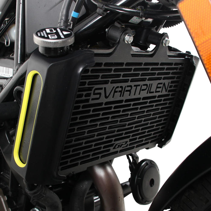 GP Kompozit Radiator Grille Guard Protector Cover Black Compatible For Husqvarna Svartpilen 250 2020-2023