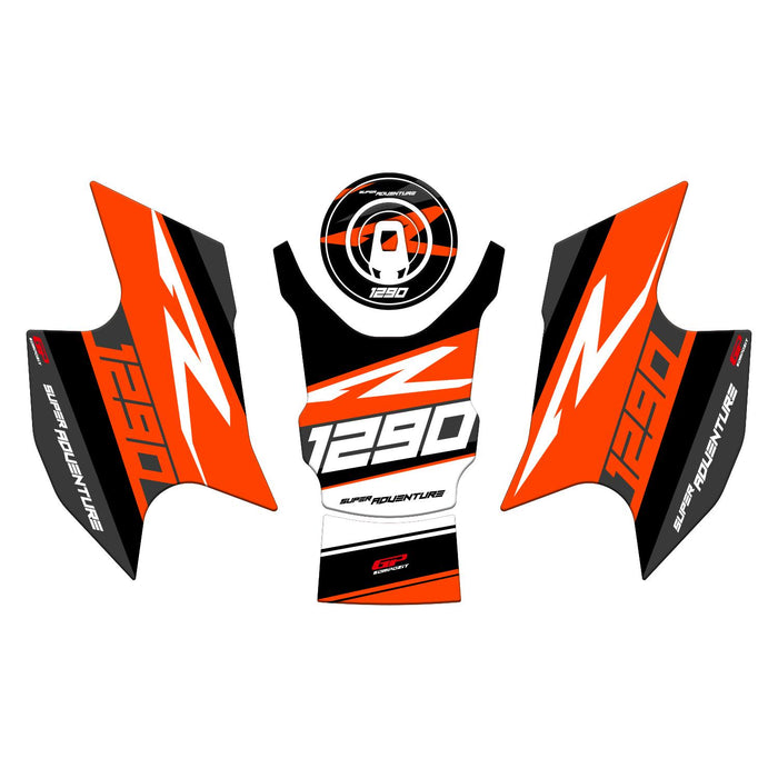 GP Kompozit Tank Pad Set Orange Compatible For KTM 1290 Super Adventure 2021-2023