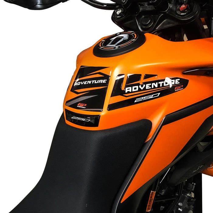 Jeu de protections de réservoir GP Kompozit noir-orange compatible pour KTM 250 Adventure 2020-2023 