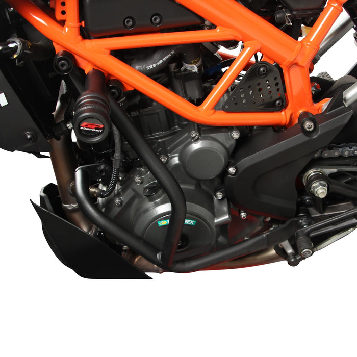 GP Kompozit Engine Guard Crash Bar Protection Black Compatible For KTM 250 Duke / 390 Duke 2017-2023