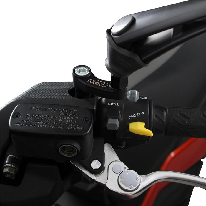 GP Kompozit Mirror Riser Extenders Black Compatible For Kymco DT X360 2021-2023