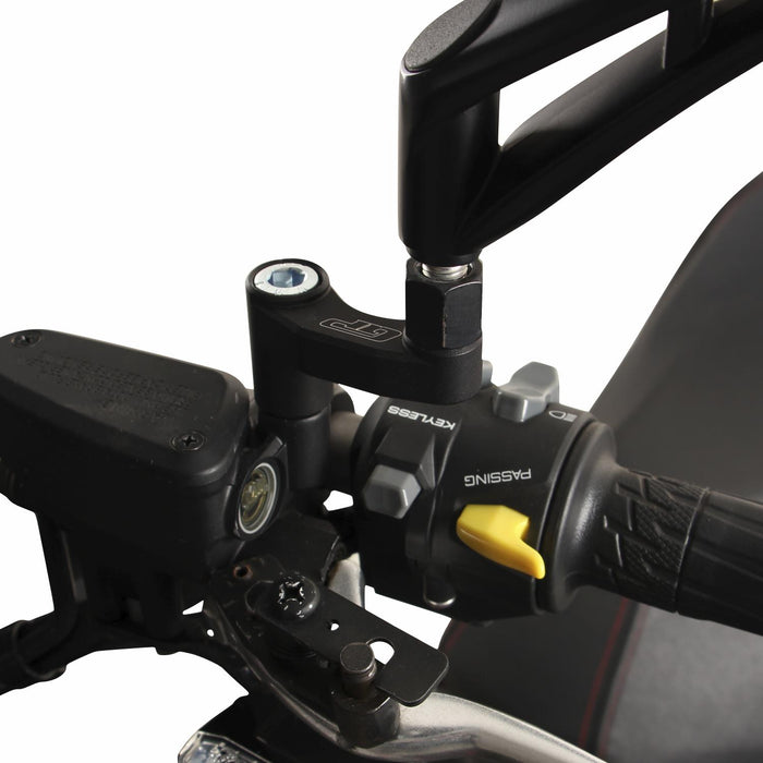 GP Kompozit Mirror Riser Extenders Black Compatible For Kymco KRV 200 TCS 2023