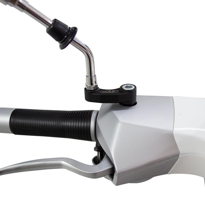 GP Kompozit Mirror Riser Extenders Black Compatible For Lambretta V125 / V200 Special  2021-2023