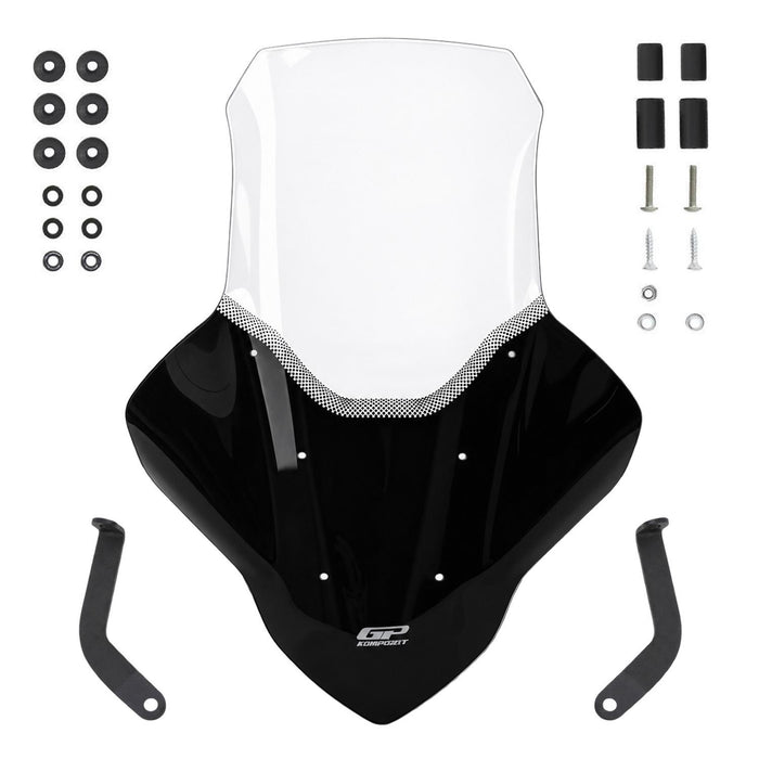 GP Kompozit – pare-brise Long Touring avec protège-mains Transparent, Compatible avec Yamaha NMAX 125 / NMAX 155 2021 – 2023 