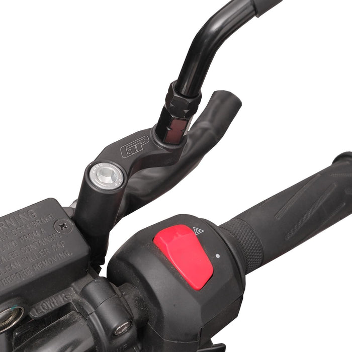 GP Kompozit Mirror Riser Extenders Black Compatible For Mondial Strada 125 2023-2025