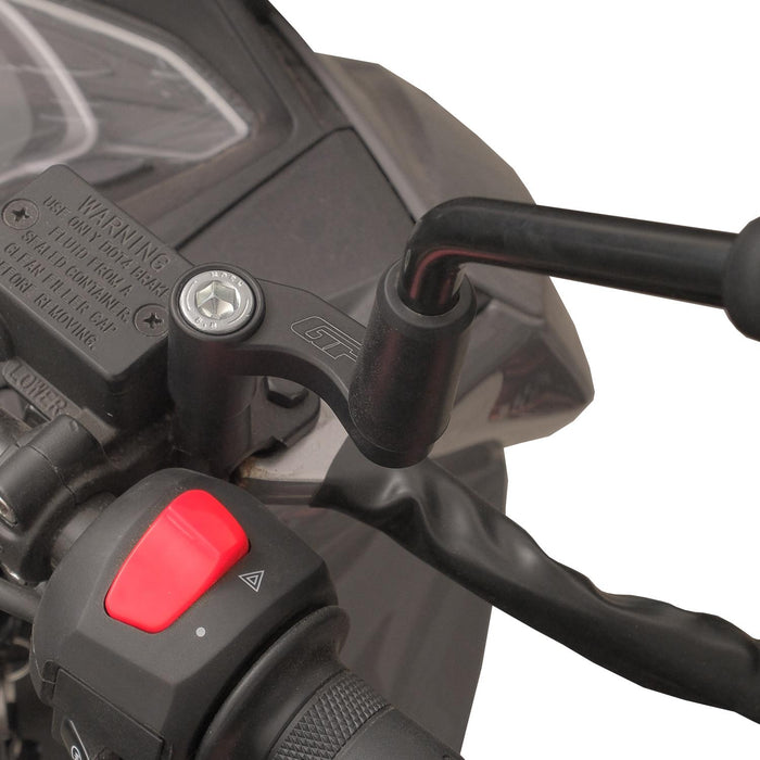 GP Kompozit Mirror Riser Extenders Black Compatible For Mondial Strada 125 2023-2025