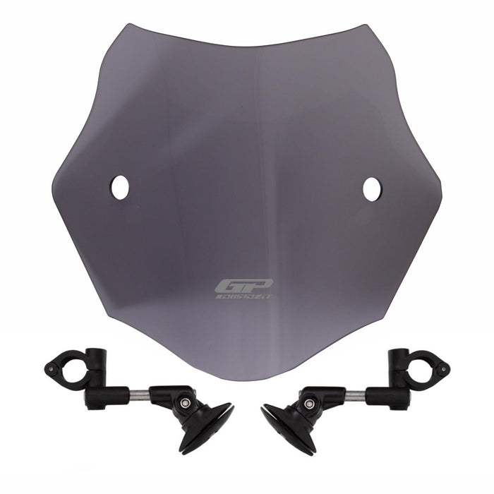 GP Kompozit Short Windshield Windscreen Smoked Compatible For Mondial 125 Drift L  2011-2023