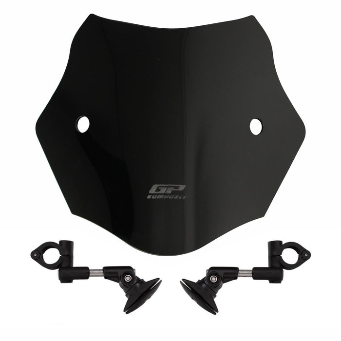GP Kompozit Pare-brise court noir compatible avec Mondial 125 Drift L 2011-2023 