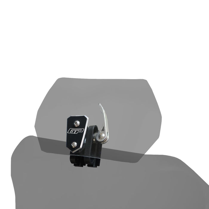 GP Kompozit Motorcycle Windshield Extension Adjustable Clips Windscreen Wind Air Spoiler Deflector Smoked
