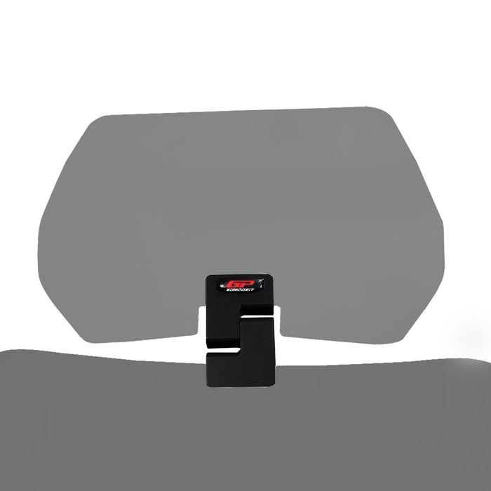 GP Kompozit Motorcycle Windshield Extension Adjustable Clips Windscreen Wind Air Spoiler Deflector Smoked