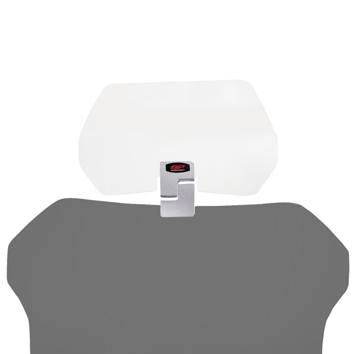 GP Kompozit Motorcycle Windshield Extension Adjustable Clips Windscreen Wind Air Spoiler Deflector Clear