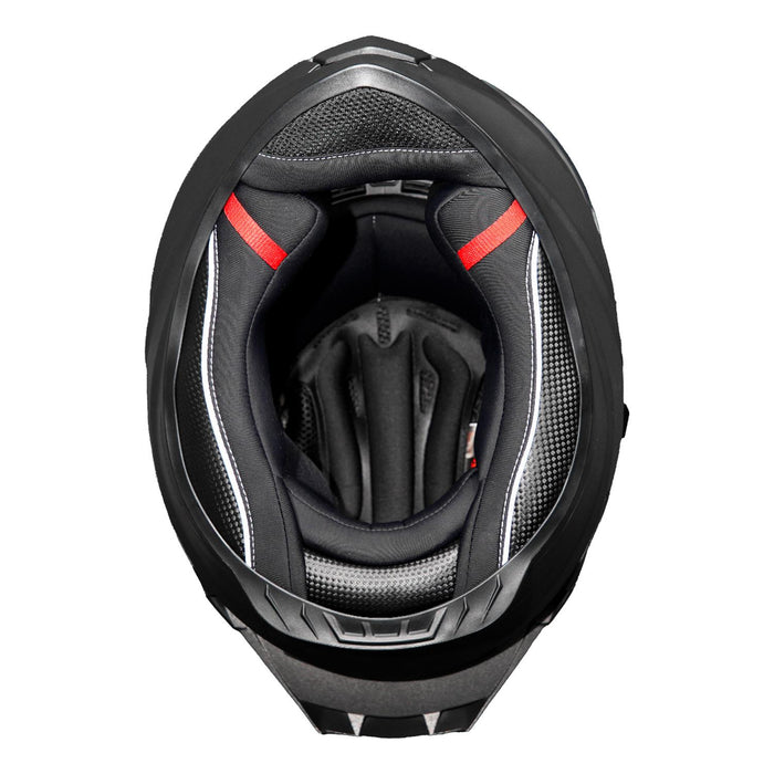 GP Kompozit MY HELMET MKS001-MG Full Face Motorcycle Helmet with Race Spoiler and Flip Up Dual Visor ABS Shell Helmet ECE R 22.06 and DOT Approved