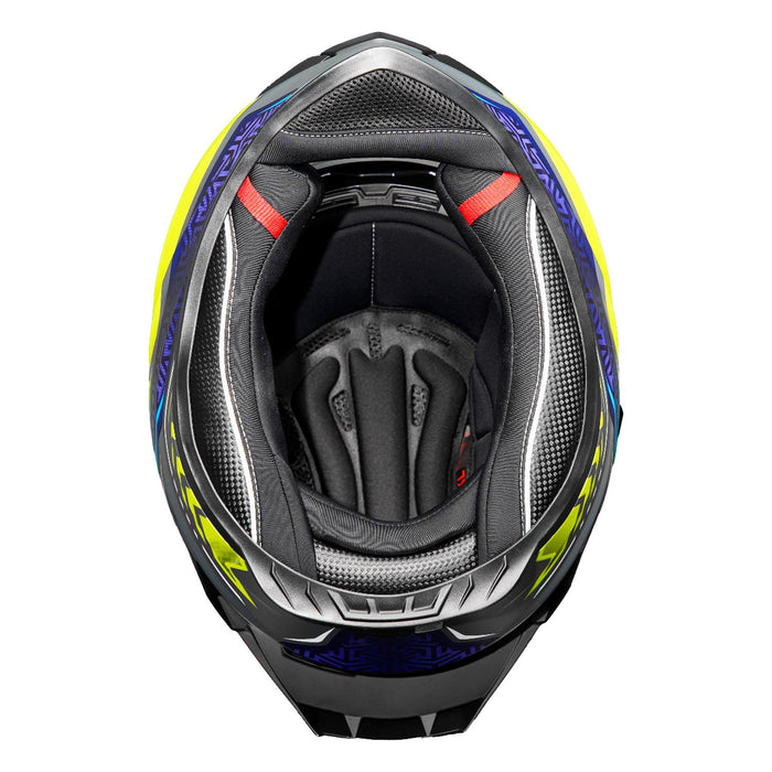 GP Kompozit MY HELMET MKS001-RGBY Full Face Motorcycle Helmet with Race Spoiler and Flip Up Dual Visor ABS Shell Helmet ECE R 22.06 and DOT Approved