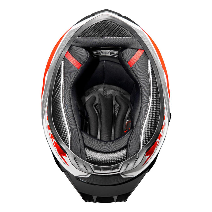 GP Kompozit MY HELMET MKS001-WRG Full Face Motorcycle Helmet with Race Spoiler and Flip Up Dual Visor ABS Shell Helmet ECE R 22.06 and DOT Approved