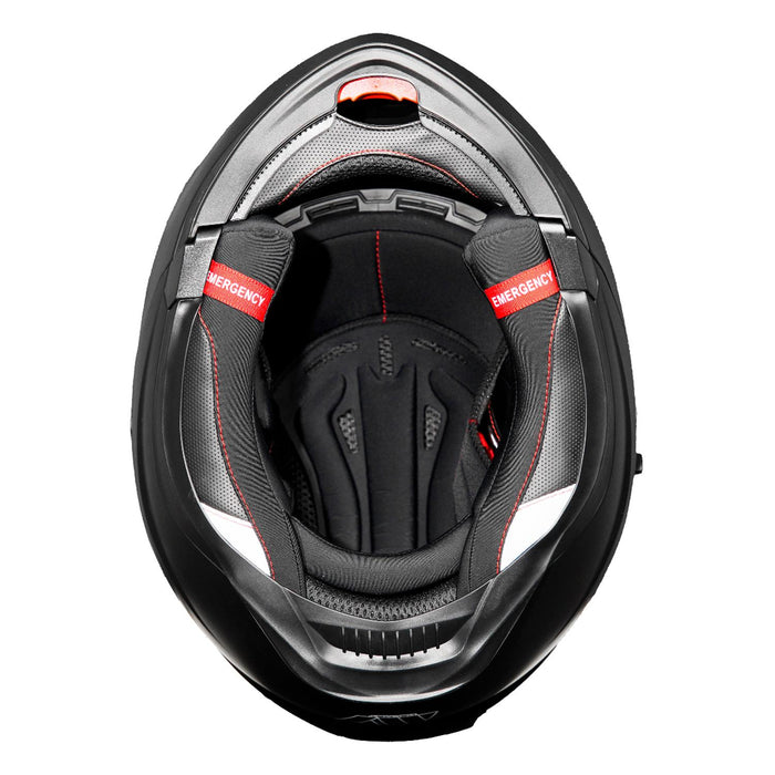 GP Kompozit MY HELMET MKS002-B Modular Full Face Motorcycle Helmet with Race Spoiler and Flip Up Dual Visor ABS Shell Helmet ECE R 22.06 and DOT Approved
