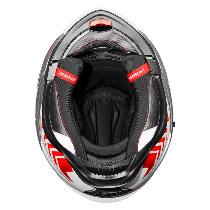 GP Kompozit MY HELMET MKS002-WRG Modular Full Face Motorcycle Helmet with Race Spoiler and Flip Up Dual Visor ABS Shell Helmet ECE R 22.06 and DOT Approved