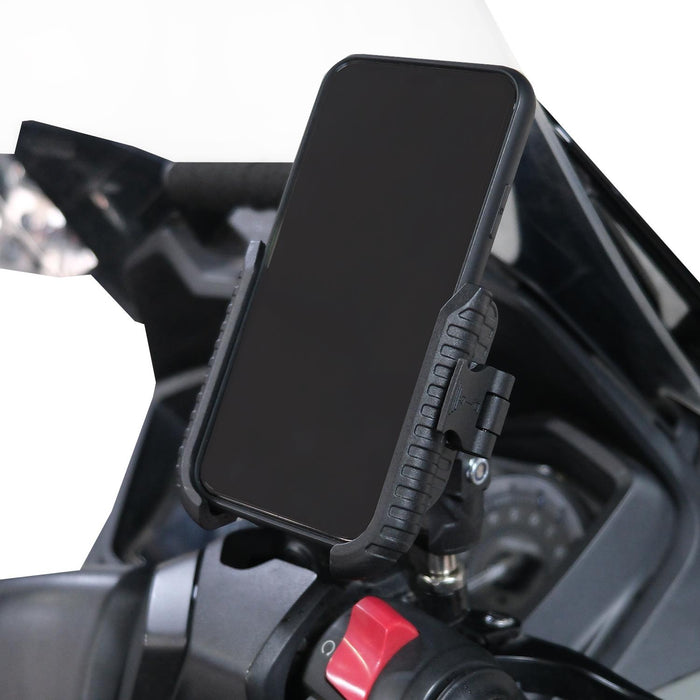 GP Kompozit Motorbike Phone Holder Mount, Anti Vibration Motorcycle Phone Holder Black Compatible For Honda Forza 250 / Forza 350 / NSS350 2018-2026