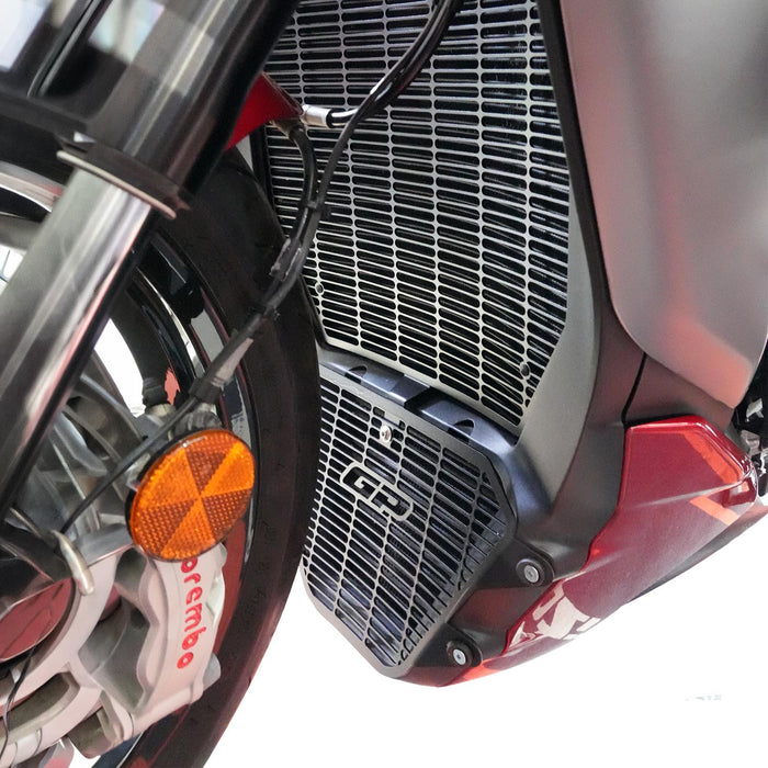 GP Kompozit Radiator Grille Guard Protector Cover Black Compatible For Ducati Diavel V4 2023-2026