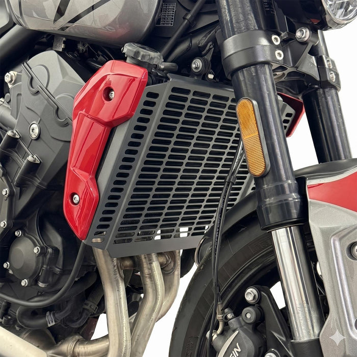 GP Kompozit Radiator Grille Guard Protector Cover Black Compatible For Triumph Trident 660 2021-2025