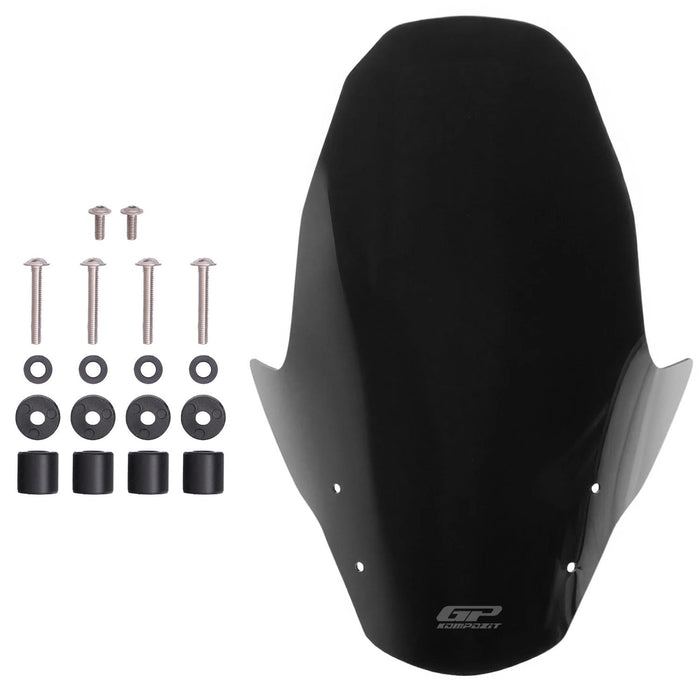 GP Kompozit Windshield Windscreen Black Compatible For RKS Newlight 125 Pro  2022-2024