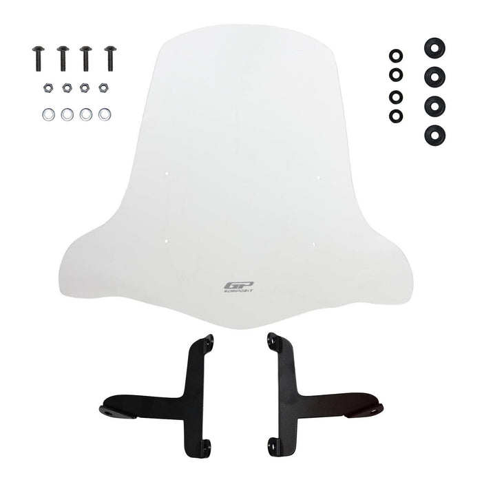 GP Kompozit Windshield Windscreen With Handguard Clear Compatible For Scooter Universal 2020