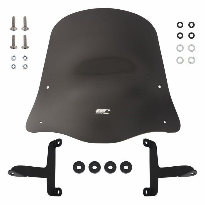 GP Kompozit Windshield Windscreen Black Compatible For Scooter Universal  2020