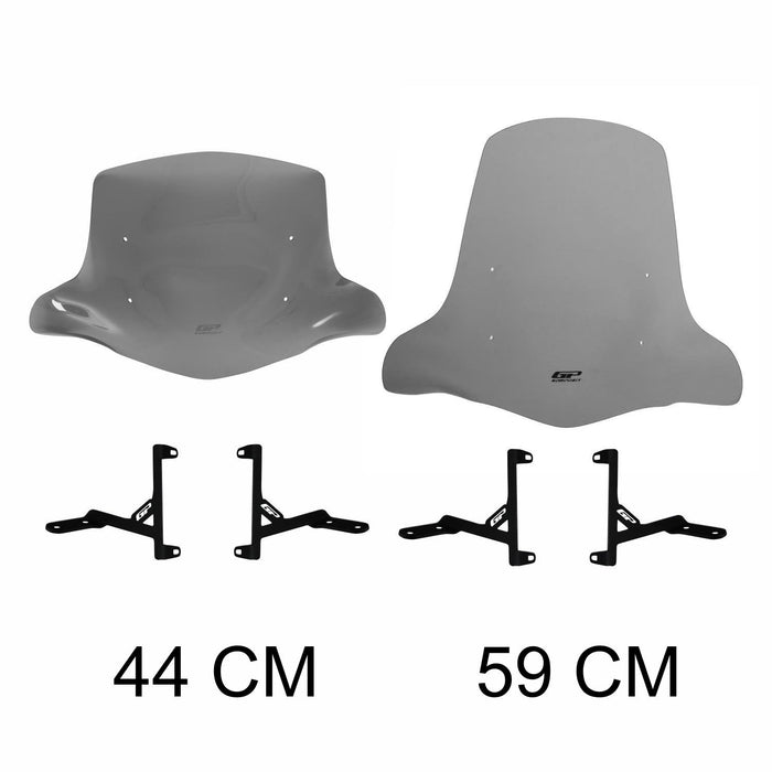 GP Kompozit Windshield Windscreen With Handguard Smoked Compatible For Scooter Universal