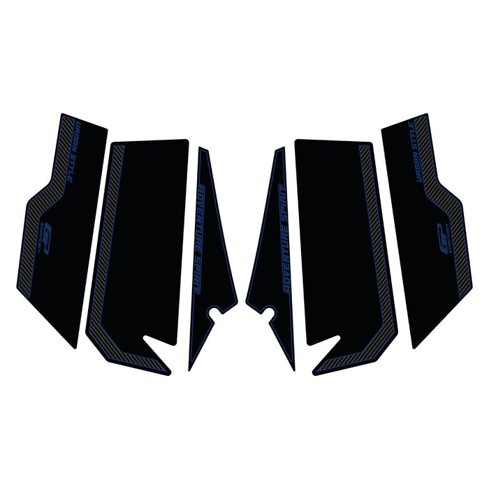 GP Kompozit Side Strip Tank Pad Carbon-Blue Compatible For Honda ADV350