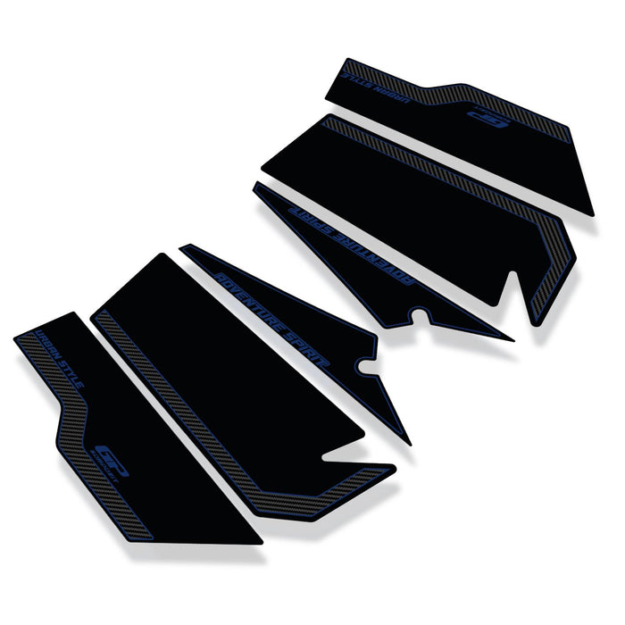 GP Kompozit Side Strip Tank Pad Carbon-Blue Compatible For Honda ADV350