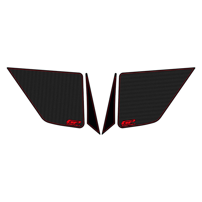 GP Kompozit Side Strip Tank Pad Carbon-Red Compatible For Honda ADV350