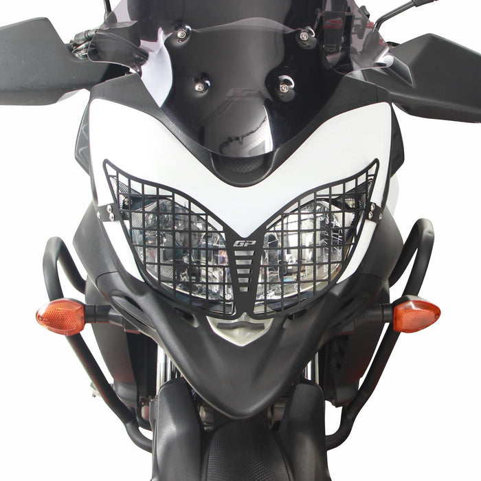 GP Kompozit Headlight Grille Guard Protector Black Compatible For Suzuki V-Strom DL 650 2012-2016