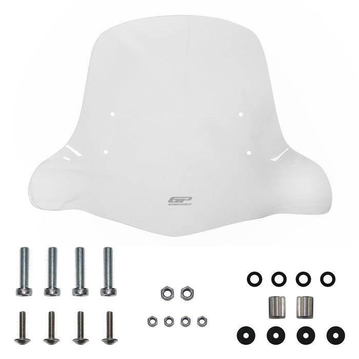 GP Kompozit Windshield Windscreen With Handguard Clear Compatible For Sym Orbit II 50  2022-2024
