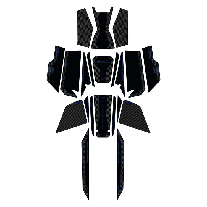 GP Kompozit Tank Pad Set Carbon-Blue Compatible For Honda ADV350